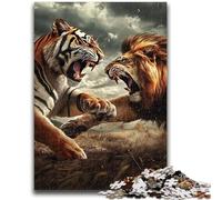 Lion Tiger Jigsaw Puzzles for Teenagers 1000 Jigsaws,Brain Intelligence Challenge Addictive Toys for Home Decoration (50x75cm)