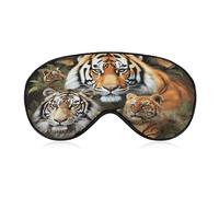 Lion Tiger Leopard and Butterfly Sleep Mask Light Blocking Eye Cover Polyester Eye Mask with Elastic Strap Blindfold for Side Sleeper Sleeping Masks Face Hugging for Women Men Travel