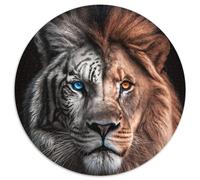 Lion Tiger Portrait Jigsaw Puzzles for Adults 1000 Piece Jigsaw Puzzles for Adults for Parents, Lovers, Friends - Age 14+ (67.5x67.5cm)