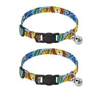 Lion Tigers Monkey Dog Collars Small Size Quick Release Buckle Dog Collar For Girls And Boys Set of 2