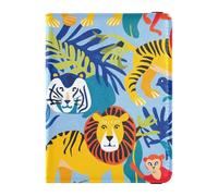 Lion Tigers Monkey Leather Passport Card Holder Cover Combo Passport Case Travel Documents Wallet Passport Holder Combo with Vaccine Card Slot Ultra Slim