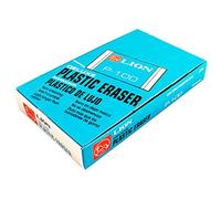 LION Translucent White Plastic Erasers, 24 EA/Box, 1 Box (P-100)