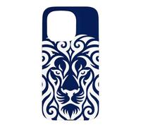 Lion Tribal Motifs Ornamenta Polynesian Line Light Pattern Case for iPhone 15 Pro