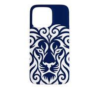 Lion Tribal Motifs Ornamenta Polynesian Line Light Pattern Case for iPhone 15 Pro Max