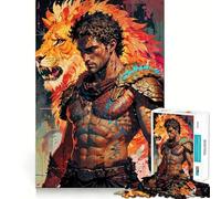 Lion ﹨u Gladiator 1000 Piece Jigsaws for Teenagers Puzzle Cognitive Boost Perfect Connection Fun Play (38x26cm)