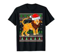 Lion Ugly Christmas Sweaters Holiday Santa Cute Xmas T-Shirt
