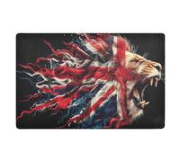 Lion Uk Flag Doormat Front Door Mat, Non-Slip Dirt Trapper Mats for Entrance, Inside, Kitchen, 50x80 cm