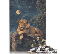 Lion Under The Stars Puzzle Jigsaws 500 Pieces for Adults Puzzles for Adults Secret Santa Gifts 500pcs (52x38cm)