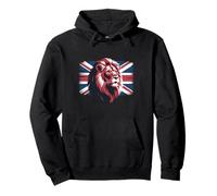 Lion Union Jack UK Flag British Pullover Hoodie
