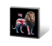 Lion Union Jack UK Flag Square Metal Badges Decorative Brooches
