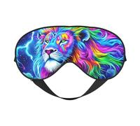 Lion Universe Designed for Fluorescent Black Light Print Sleep Mask with Adjustable Strap, Comfortable Eye Cover for Travel, Yoga, Napping, Sleeping & Relaxation