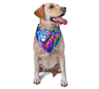 Lion Universe Designed For Fluorescent Black Light Printed Graphic Pet Triangle Scarf For Dogs & Cats, Adjustable Cute Pet Bandana For & Photo Shoots
