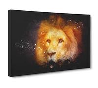 Lion Vol.4 Paint Splash Canvas Print for Living Room Bedroom Home Office Décor, Wall Art Picture Ready to Hang, 30 x 20 Inch (76 x 50 cm)