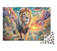 Lion Walk 1000Pc Jigsaw Puzzles for Adults & Kids Lion Against Sunset Sky Home Decoration | Great Gift Idea 52x38cm/1000pcs