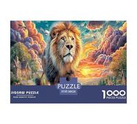 Lion Walk Recycled Paper Jigsaw Puzzle 1000 Pc -Lion in Colorful Scenery Challenging Game Toys Gift for Home Wall Decoration38x26cm/1000pcs
