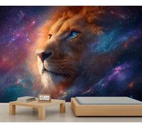 Lion Wallpapers Space Fantasy Animal Pattern Wallpaper Cosmic Nebula Galaxy Starry Sky Wallpaper Murals for Kids Bedroom Living Room Art Paintings Mural Poster 500 X 350 cm