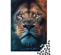 Lion Water Animal Face Puzzles for Adults,1000 Piece Jigsaw Puzzles for Adults, Paper Puzzle Fun Decompressing Game 1000pcs (38x26cm)