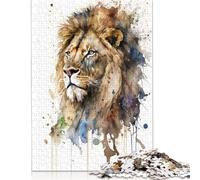 Lion Watercolor Puzzle 500 Piece Adult Jigsaw Puzzle Puzzle Adult Jigsaw Puzzle Educational Game Challenge Toy 500pcs (52x38cm)