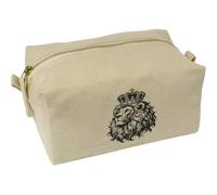 'Lion Wearing Crown' Canvas Wash Bag/Makeup Case (CS00041729)