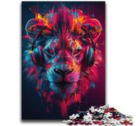 Lion Wearing Headphones 2000 Piece Jigsaw Puzzles for Adults Gifts,Challenging Game And Family Play for Is Ideal As A Gift for The Whole Family (70X100cm)