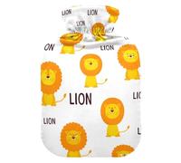 Lion White Hot Water Bottle with Cover for Pain Relief Hand Feet Warmer for Neck, 2L