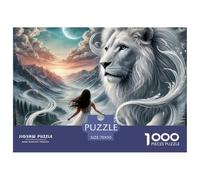 Lion with Cannabis Leaves,mystical Forest Smooth Pieces Excellent Brain Training, Suitable for Family Entertainment And Personal Relaxation 70x50cm/1000pcs