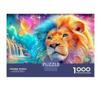 Lion with Cosmic Bubbles And Falls 1000Pc Jigsaw Puzzle The Lion Premium Quality, Great for Adults & Kids 70x50cm/1000pcs