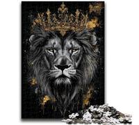 Lion with Crown Jigsaws Puzzles 1000 Pieces for Adults Gifts,Challenging To Complete But Fun And Humorous Birthday Present,Gifts,Wall Art (50x75cm)