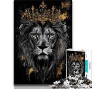 Lion with Crown Puzzles for Adults Teens 1000 Pieces,Help The Brain Exercise Addictive Toys to Cultivate Patience Parent-child Interaction 50x75cm