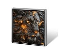 Lion with Fire Lapel Pin Brooches Square Fashion Brooch Pin Cute Button Badges Alloy Button Pins Enamel Pins Metal Pinback for Hat Shirt Clothing Bags