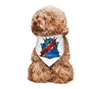 Lion with Flag of The Democratic Republic of The Congo Puppy Bandana Dog and Cat Bandanas Summer Dog Scarf for Small Medium Large Dogs Breathable Soft Comfortable Pet Apparel Accessories 30x70cm