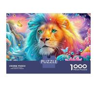 Lion with Green Eyes And Rainbow Mane 1000 Piece Jigsaw Puzzle The Lion Great Gift for Elders, Seniors, Adults & Kids 70x50cm/1000pcs