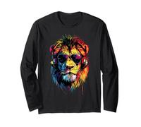 Lion with Sunglasses Big Cat Lions Mane Lion Love Wild Lions Long Sleeve T-Shirt