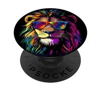 Lion with Sunglasses Big Cat Lions Mane Lion Love Wild Lions PopSockets Adhesive PopGrip