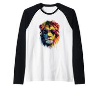 Lion with Sunglasses Big Cat Lions Mane Lion Love Wild Lions Raglan Baseball Tee