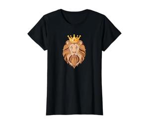 Lion with The Crown Strength and Courage Inspired Art Value Graphic T-Shirt, Women, Black, L