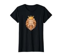 Lion with The Crown Strength and Courage Inspired Art Value Graphic T-Shirt, Women, Black, XL