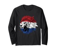Lion with The Dutch Flag Vintage Netherlands Holland Pride Long Sleeve T-Shirt