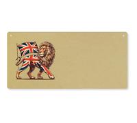 'Lion With Union Jack' Large Wooden Wall Plaque/Door Sign (DP00065427)