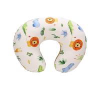 (Lion with white background) Nursing Pillow And Locator, Pink Floral Stripe, Cotton Blend Fabric, All In Fashion