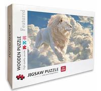 Lion Wooden Jigsaw Puzzles 30x20in, Cloud Jigsaw Puzzles 1000 Pieces for Adults with Box, Educational Challenging Game, Back Lettering Easy to Distinguish, Summer Gifts, Beautiful Decoration, 2-9020