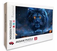 Lion Wooden Jigsaw Puzzles 56x34in, Blue Jigsaw Puzzles 4000 Pieces for Adults with Box, Educational Challenging Game, Back Lettering Easy to Distinguish, Summer Gifts, Beautiful Decoration, Q-5165