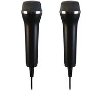 Lioncast Pair Of Universal USB Microphones for Computer and Karaoke Gaming; Compatible with Wii, PS5/Playstation 5, PS4, Xbox One & PC Games as SingStar, Voice of Germany, Lets Sing, We Sing; 3m cable - Black