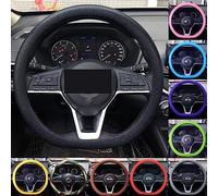 Cool Non-Slip Silicone Steering Wheel Protector, Car Steering Wheel Protective Cover, Silicone Material Car Steering Wheel Cover, Non-Slip Elastic Stretch Breathable (Black)