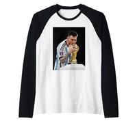 Lionel Messi Argentina Wins 2022 Qatar World Cup Football Raglan Baseball Tee