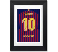 Lionel Messi Barcelona 2018-2019 Signed Autograph A4 Poster Photo Print Photograph Picture Framed Gift (BLACK FRAMED & MOUNTED)