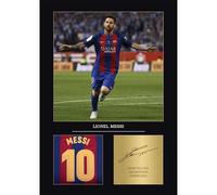 Lionel Messi Barcelona Gift Signed A4 Print Display Unframed Messi Gifts For Boys Digitally Reproduced Signature Messi Gifts For Men