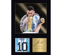 Lionel Messi Gift Signed A4 Print Display Unframed Argentina Gifts Digitally Reproduced Signature Messi Gift For Boys