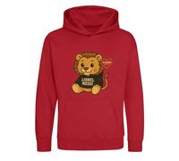 Lionel Messi Lion Logo Kids Hoodie - Red / 7-8 years