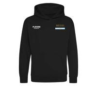 Lionel Messi Logo 3 Kids Hoodie - Black / 9-11 years